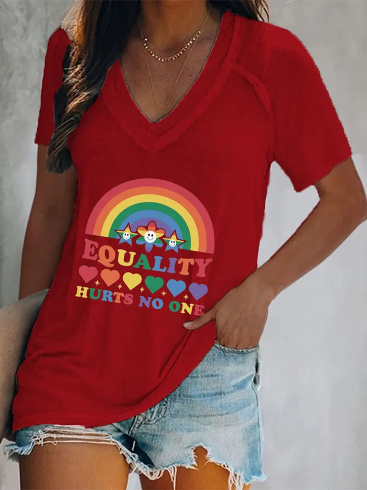 Women'S Equality Hurts No One V-Neck Short-Sleeved T-Shirt