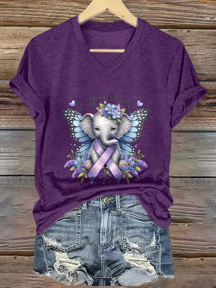 Women'S  Forget Me Not V-Neck T-Shirt