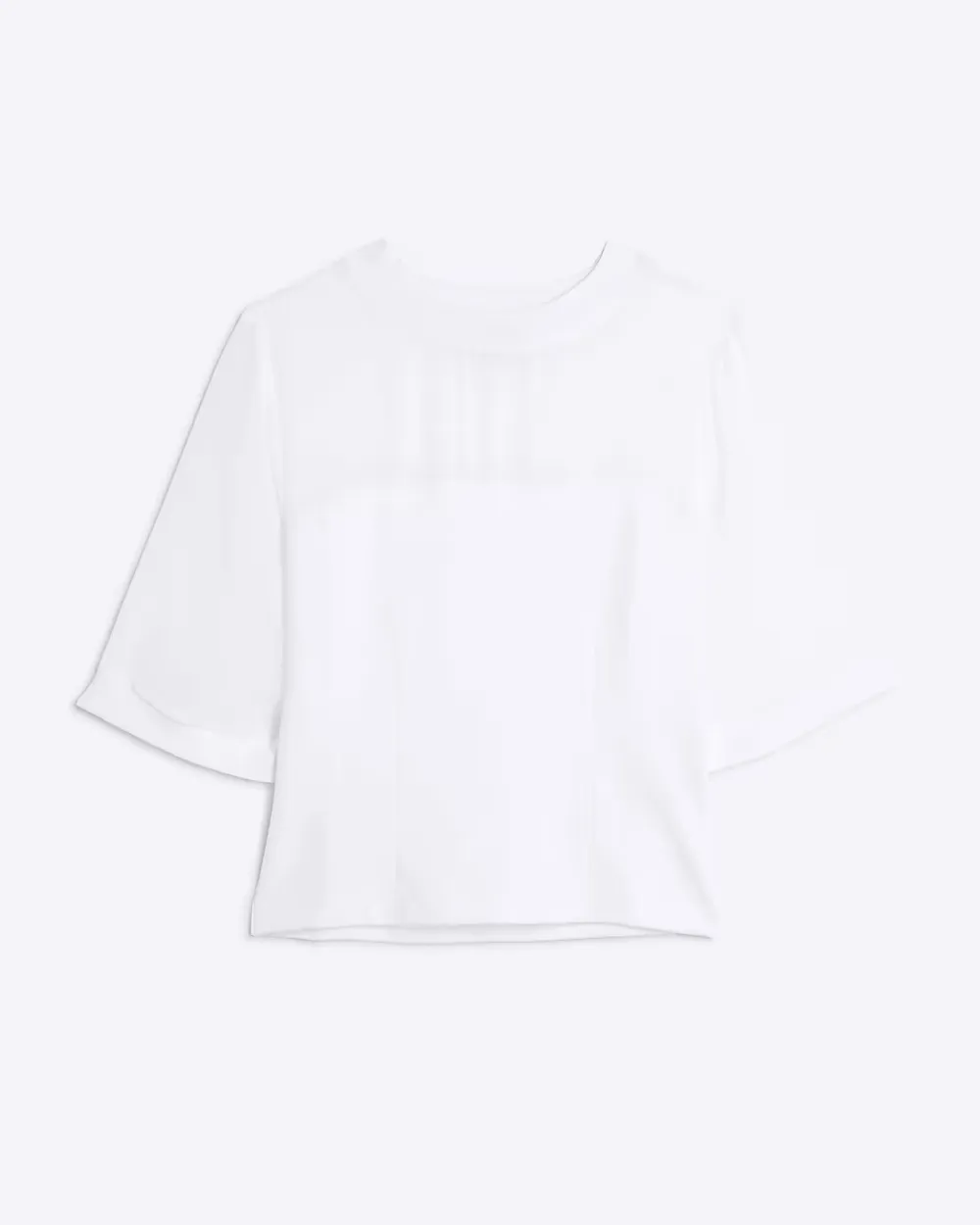 White Mesh Double Breathable Ladies Short Sleeves