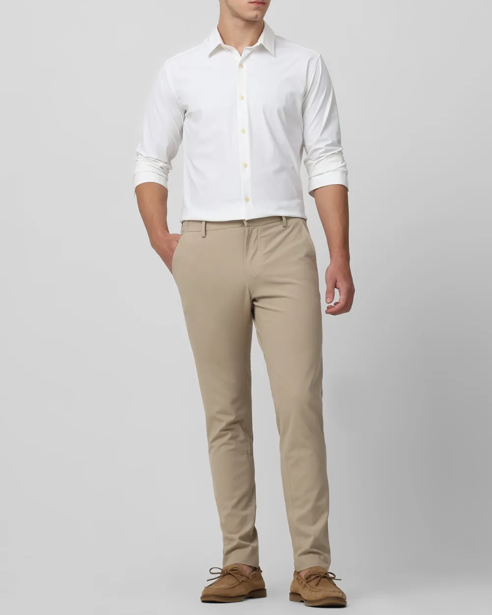 Leisure Soft And Comfortable Slim-Fit Dark White Shirt