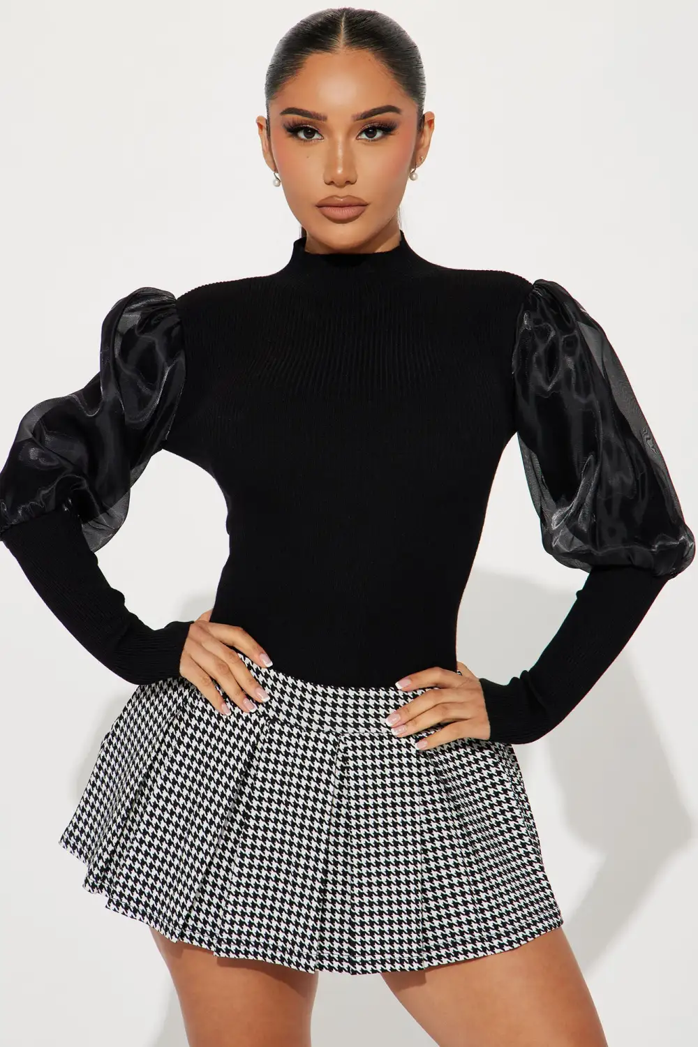 Minya Mock Neck Sweater - Black