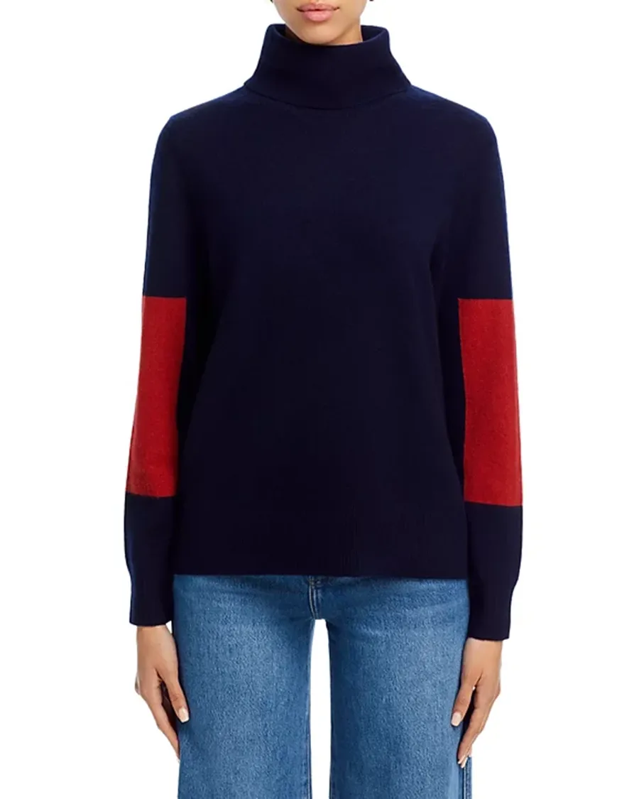 Color Block Elbow Cashmere Sweater