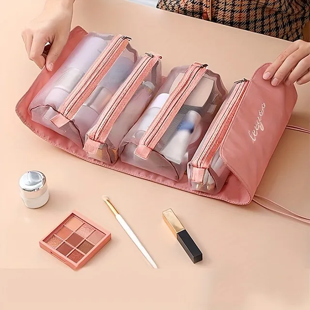 Travel Cosmetic Bag Foldable Makeup Organzier Portable Versatile Toiletry Wash Bag