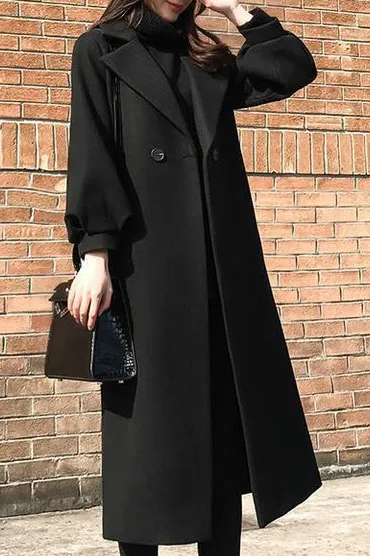 Classic Solid Lapel Coat