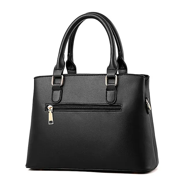 Women's Handbag Crossbody Bag Shoulder Bag PU Leather Office Daily Pendant Chain Solid Color Wine Black White