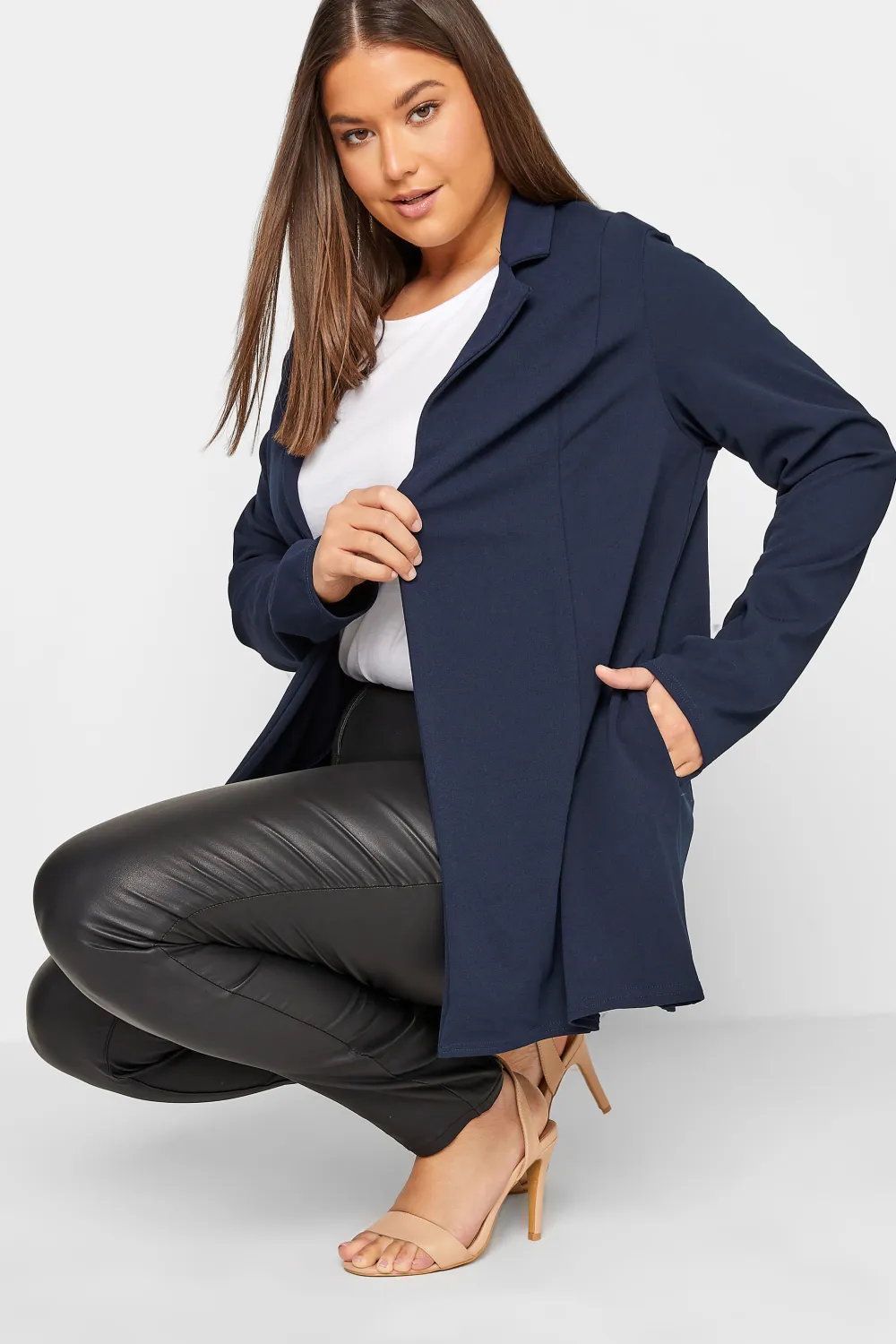 LTS Tall Black Scuba Longline Blazer