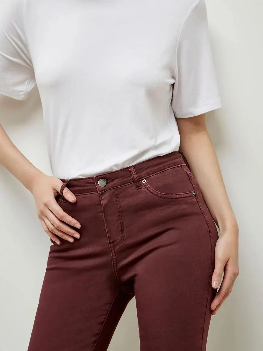 Burgundy Skinny Fit Jeans