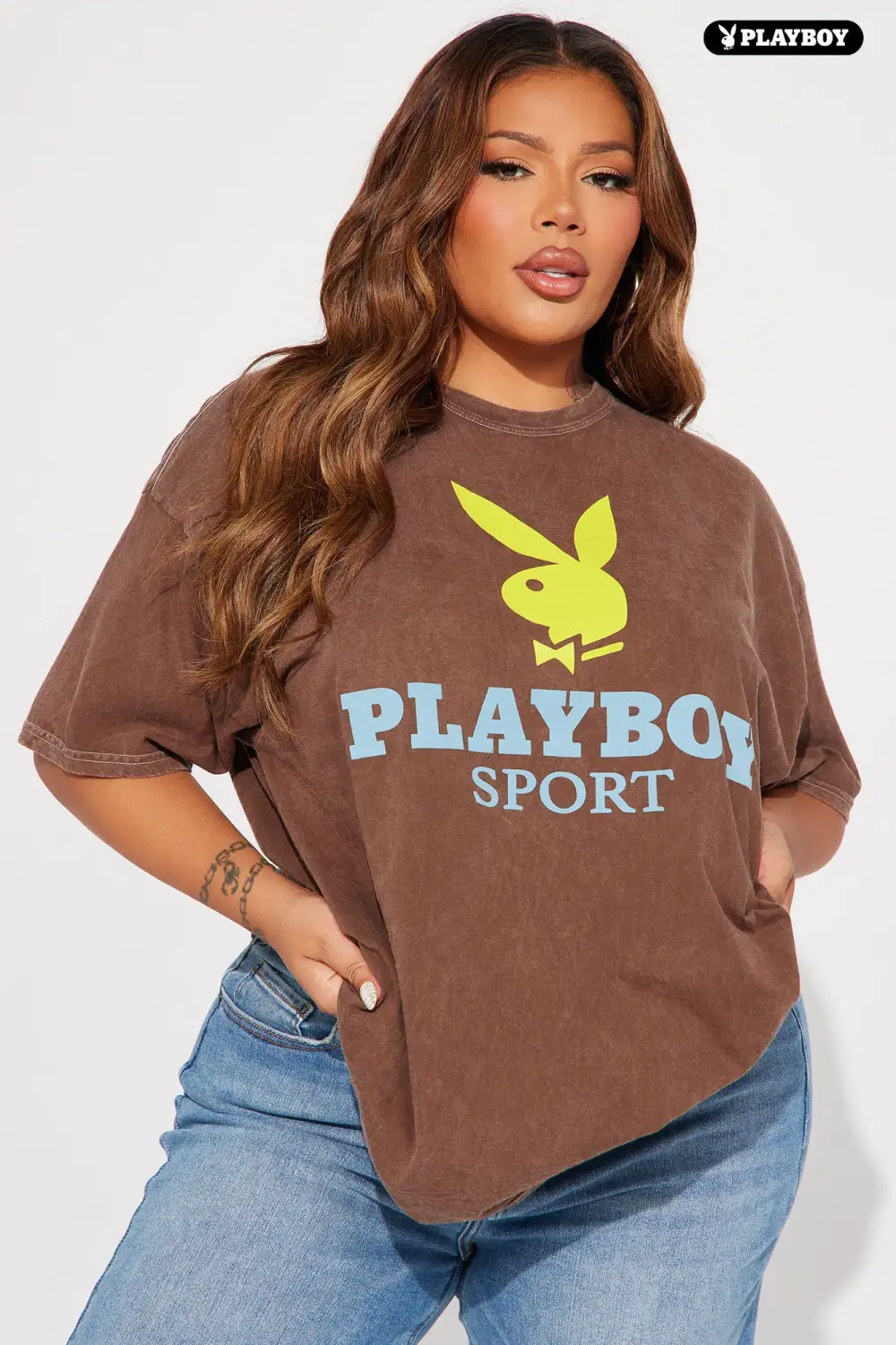 Playboy Sport Washed Tshirt - Brown