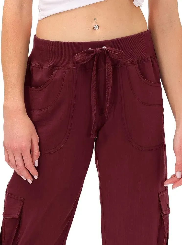 MoFiz Womens Capris with Pockets Loose Fit Casual Capri Pants Dressy Lightweight Ladies Baggy Cargo Pants for Hiking