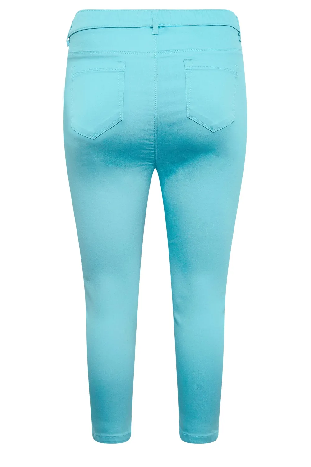 YOURS Curve Aqua Blue Cropped Stretch GRACE Jeggings