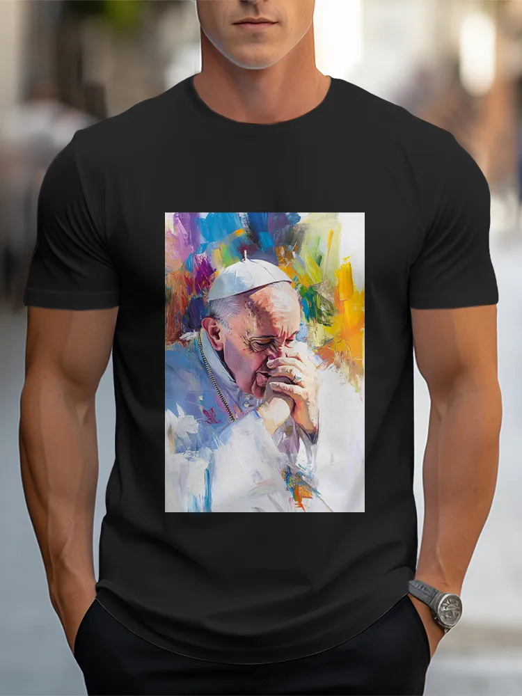 Men'S Short Sleeve Round Neck Pure Cotton T-Shirt