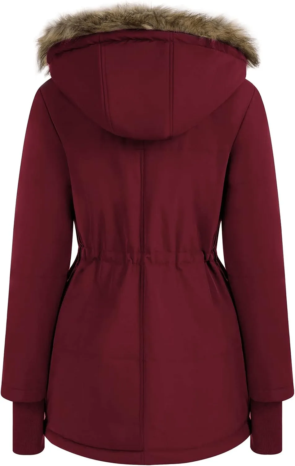 Women's Winter Coats Fleece Parkas Anoraks Hooded Military Jacket Coats M Black