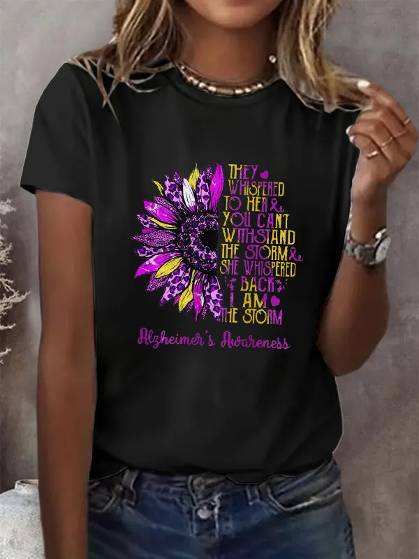 Sunflower I Am The Storm Alzheimer'S Awareness T-Shirt
