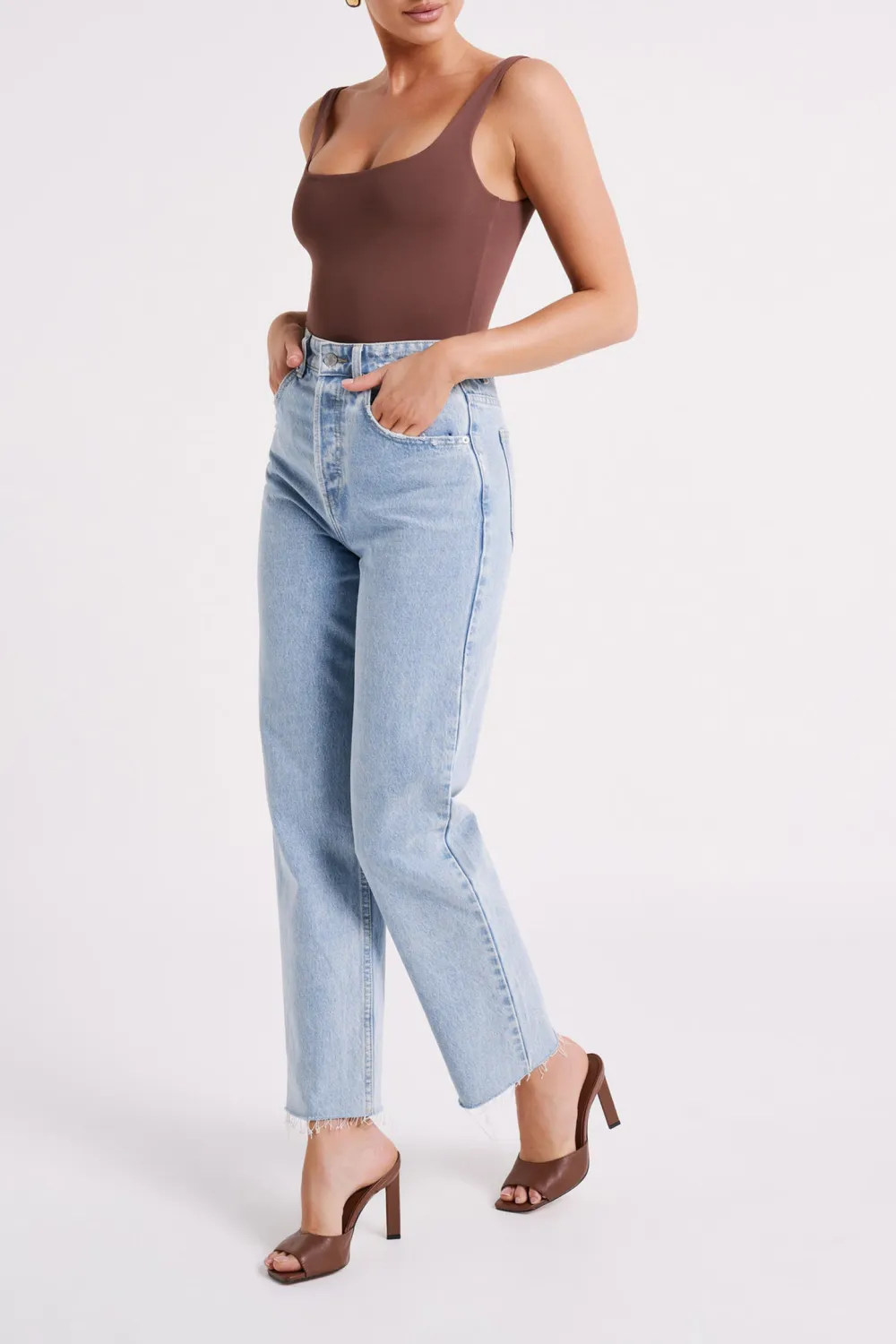 Recycled Nylon Scoop Neck Bodysuit