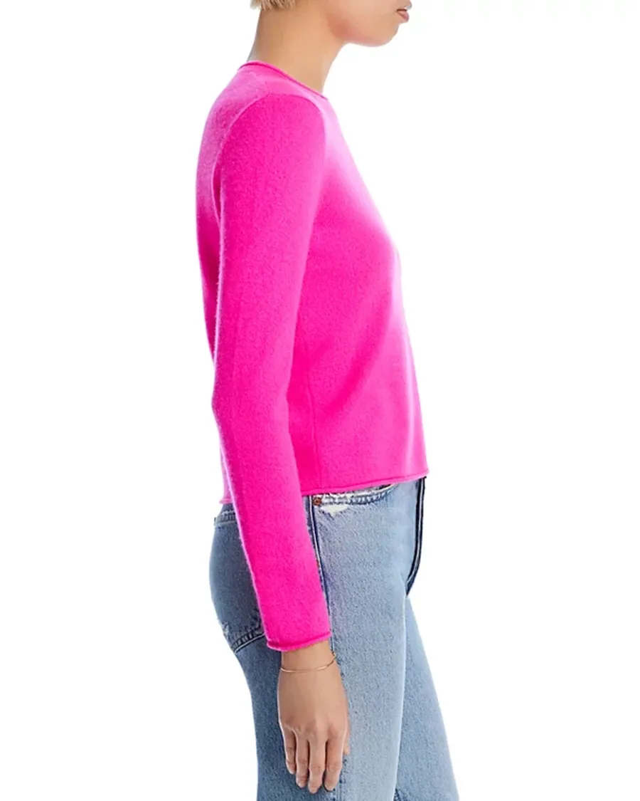Casual Style Rolled Edge Cashmere Sweater