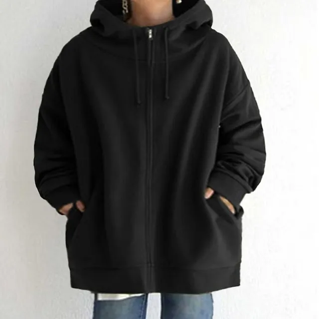 Women's Winter Jacket Hoodie Coat Solid Color Sport Causal Long Sleeve Hoodie Regular Winter Fall Deep Purple Grass Green Black M L XL