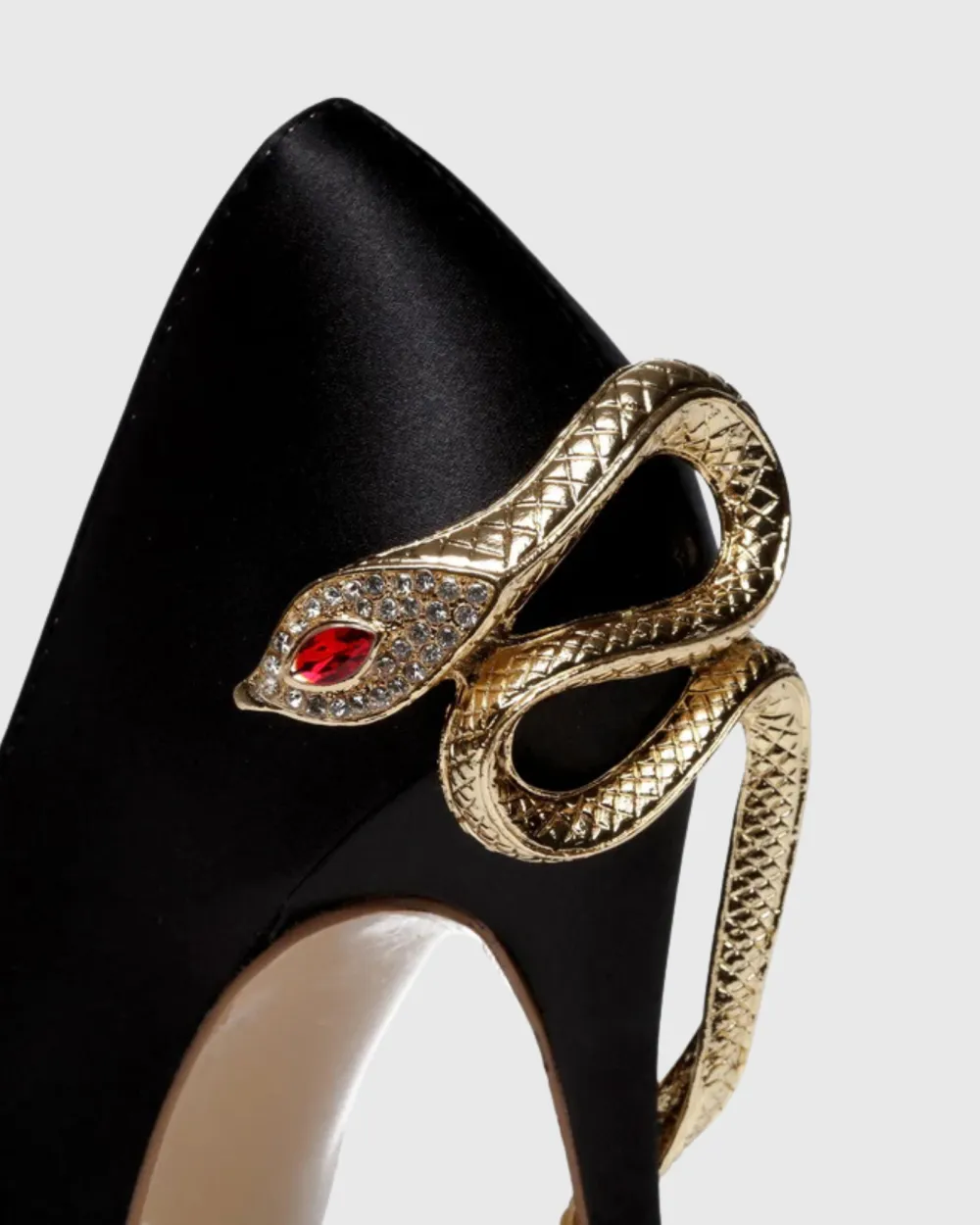 Rhinestone Snake Heels in Black