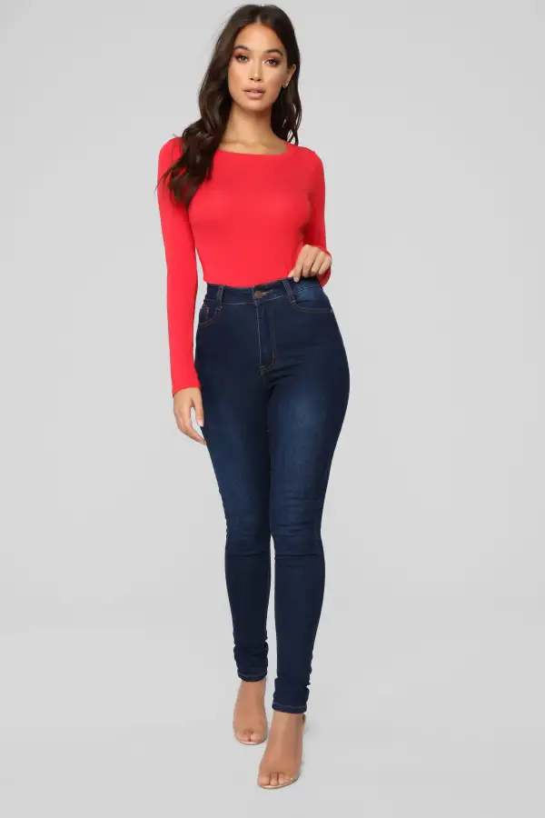 Julia Long Sleeve Top - Red