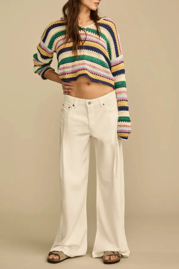 Light Wash Denim Spring White Wash Palazzo