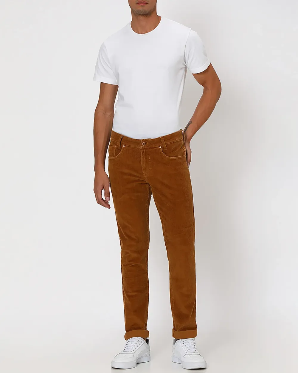 Classic Versatile Slim-Fit Straight-Leg  Khaki Trousers