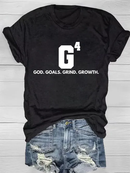 Women'S T-Shirt Women'S God Target Milled Grow Printed T-Shirt Pure Cotton Crew-Neck