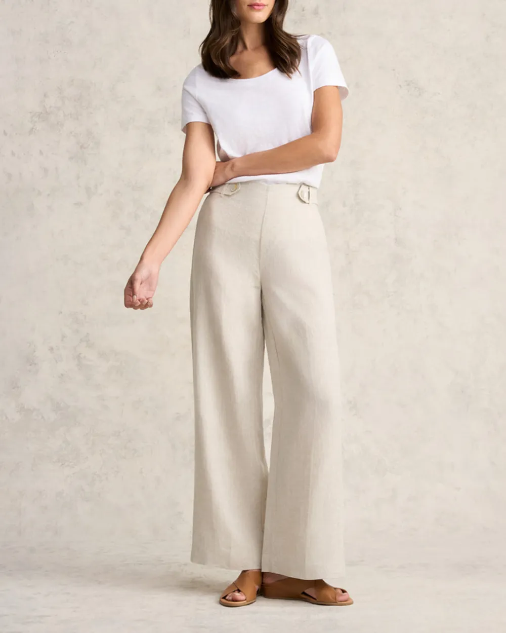 Wide Leg Linen Trousers