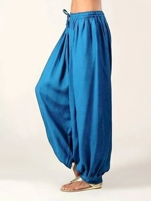 Women's Wide Leg Chinos Pants Trousers Full Length Baggy Drop Crotch Micro-elastic Mid Waist Fashion Savannah Joggers Xmas Casual Black White S M Summer Spring &  Fall