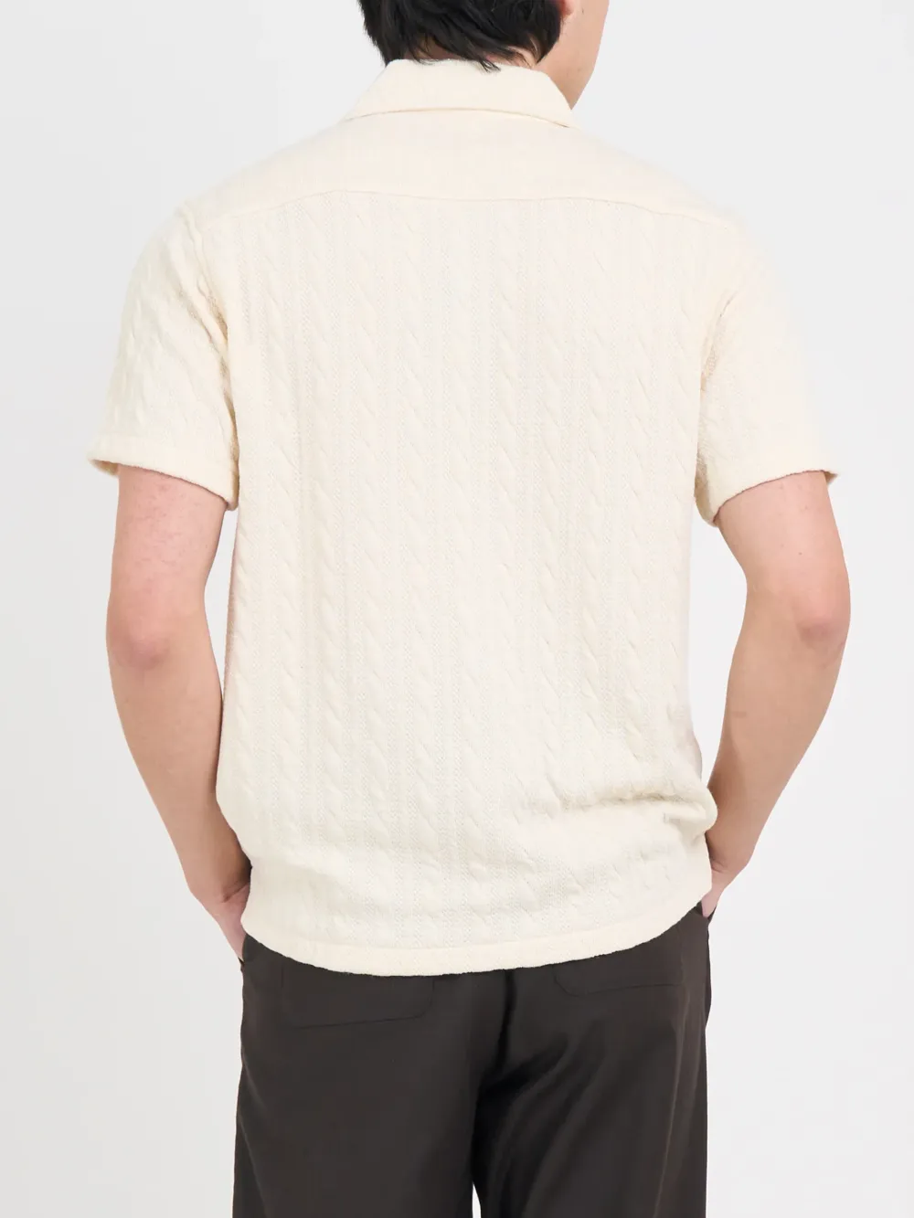 Cream Casual Style Short Sleeve Shirt