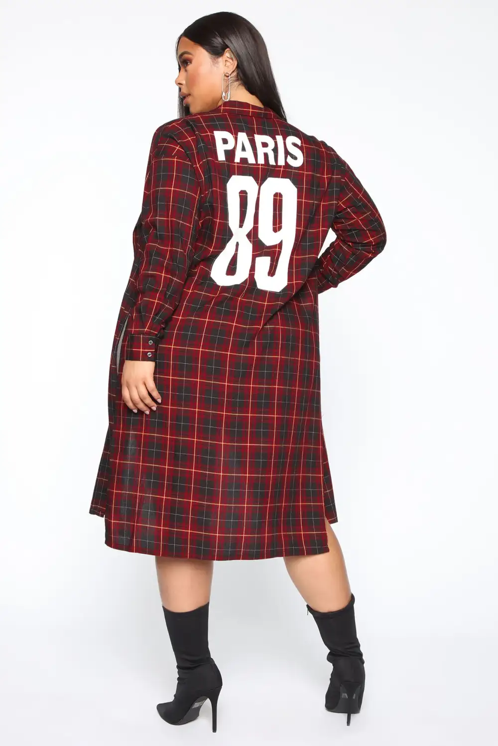 Paris Plaid Maxi Top - Red/Combo