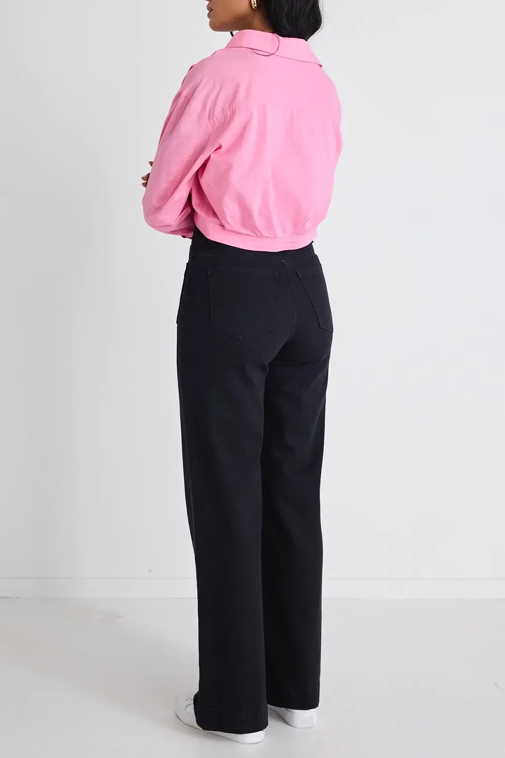 Barbie Pink Poplin Cropped Button - Up