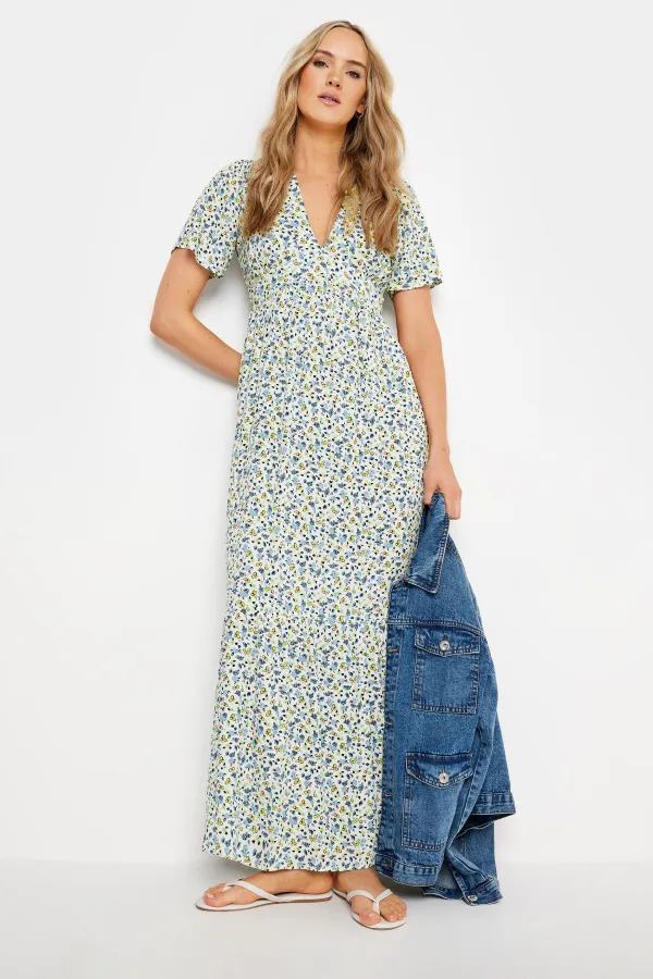 LTS Tall Blue Ditsy Floral Print Maxi Dress