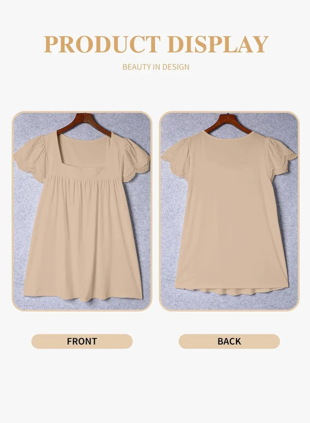 Eytino Womens Plus Size Tops Ruffle Short Sleeve Square Neck Summer Loose Casual Tee Shirts(1X-5X)