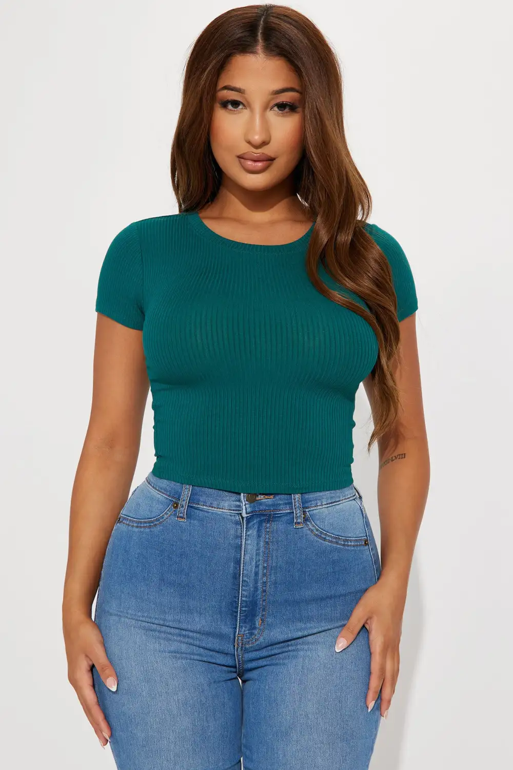 Serai Crew Neck Top - Hunter