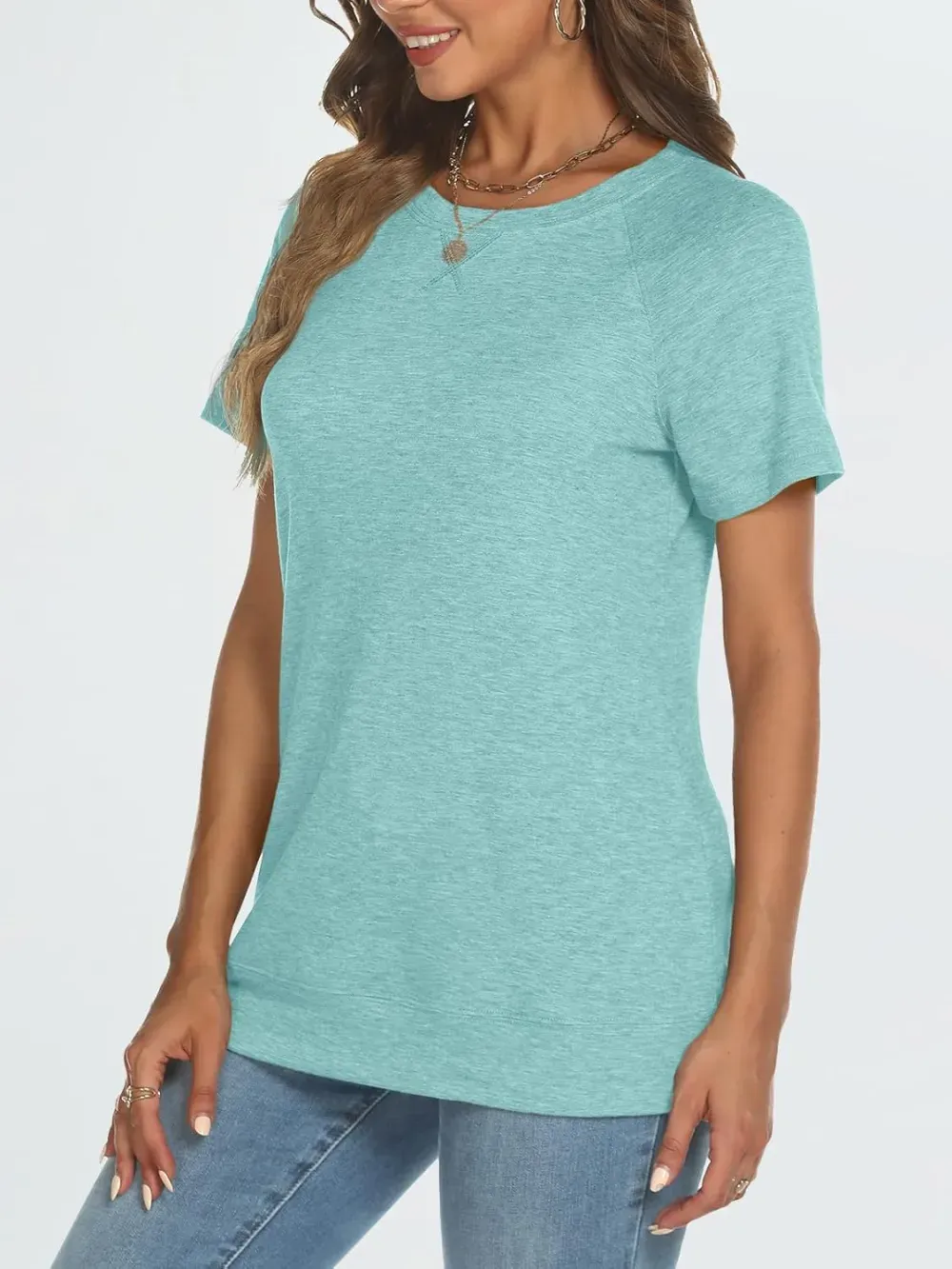 AUTOMET T Shirts Short Sleeve Crewneck Tees for Women Trendy Lightweight Soft Casual Summer Tops Clothes 2024