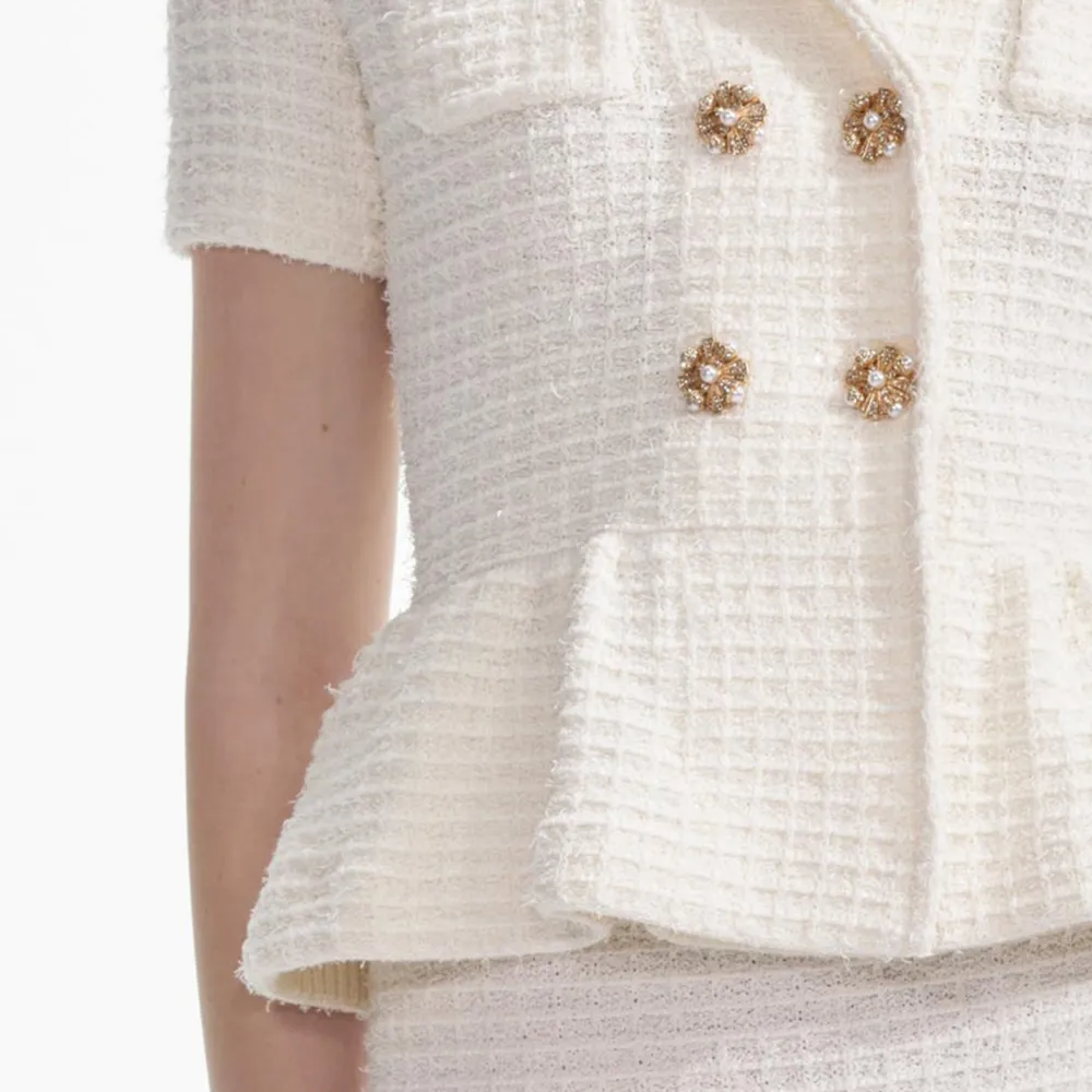 Cream Textured Knit Midi Dress