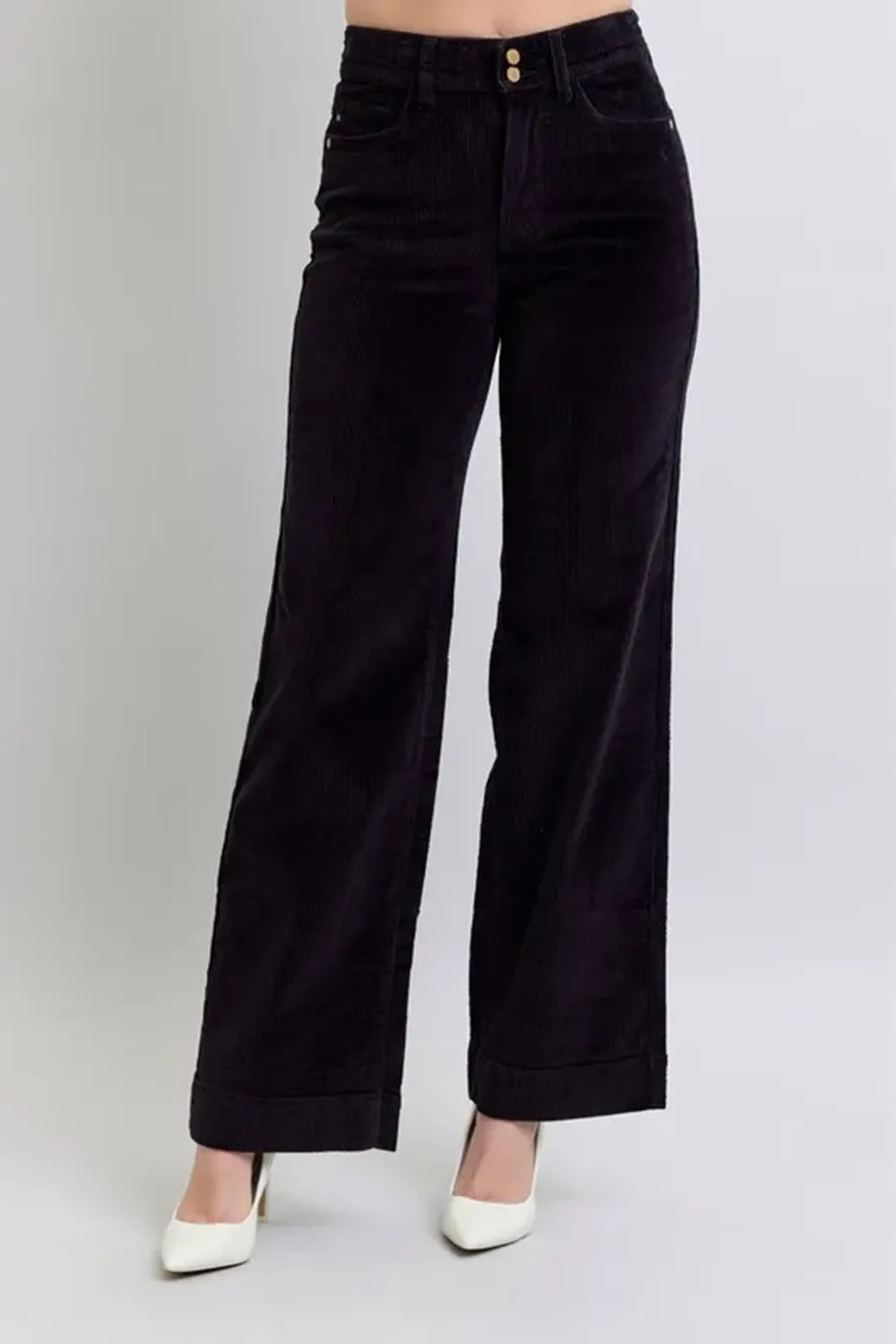 Black Simple Wide-Leg Breathable Trousers