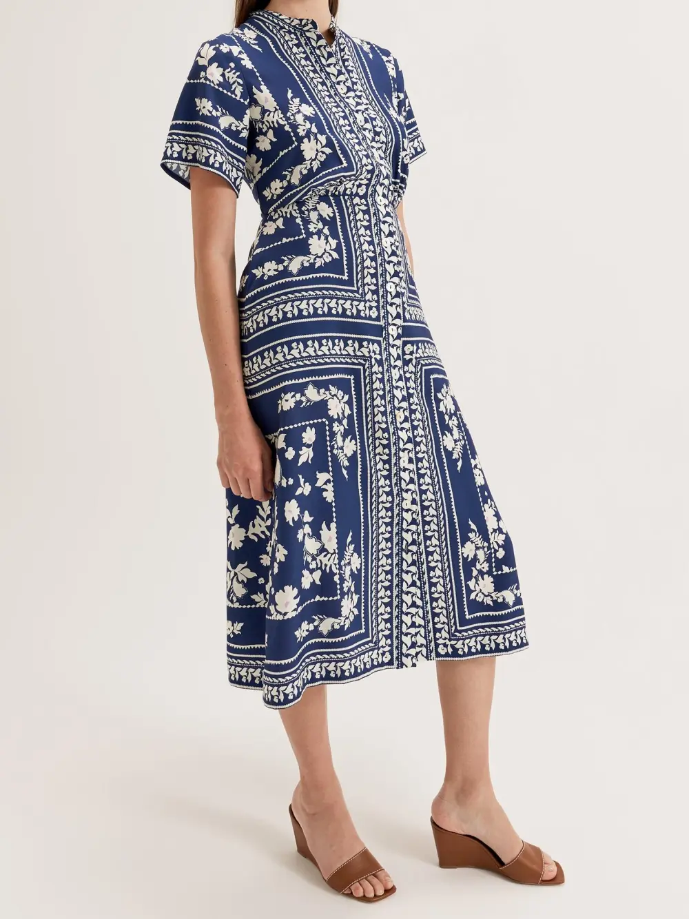 Scarf Shirtdress in Deep Sea Blue