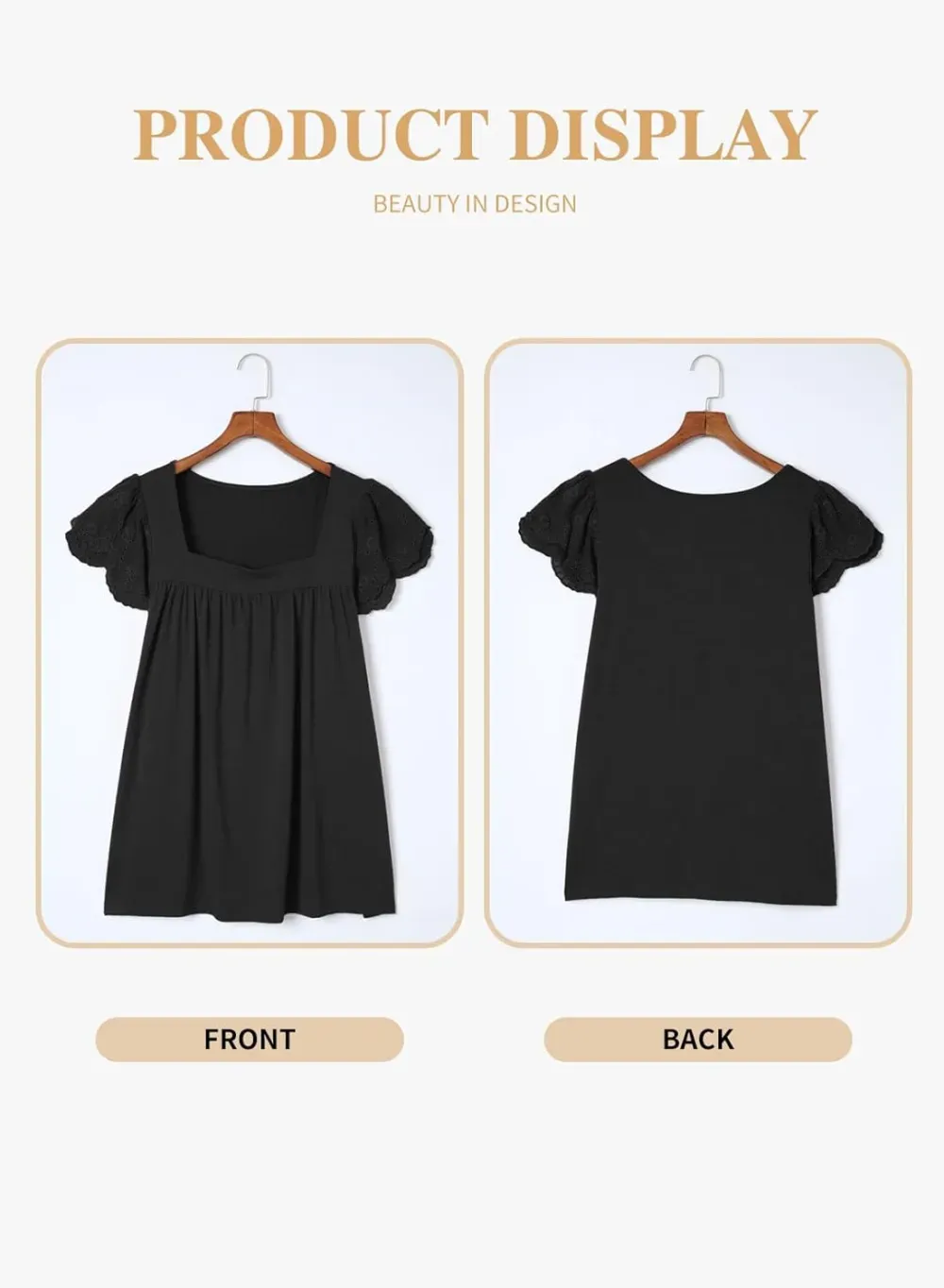 Eytino Womens Plus Size Tops Ruffle Short Sleeve Square Neck Summer Loose Casual Tee Shirts(1X-5X)