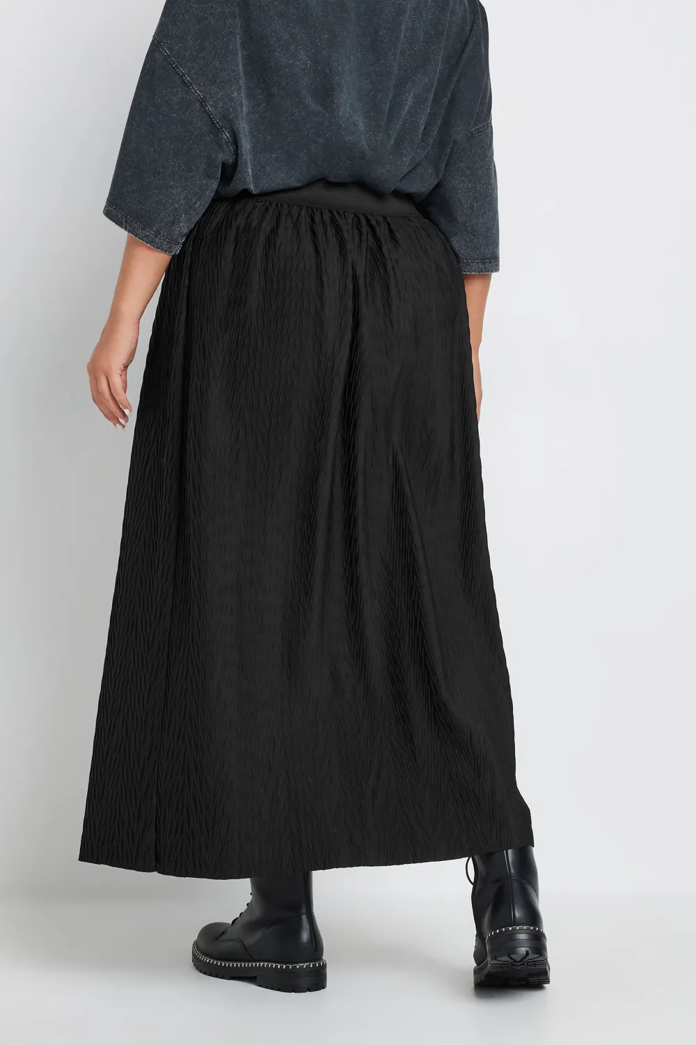 YOURS Curve Green Geometric Floral Print Pleated Skirt