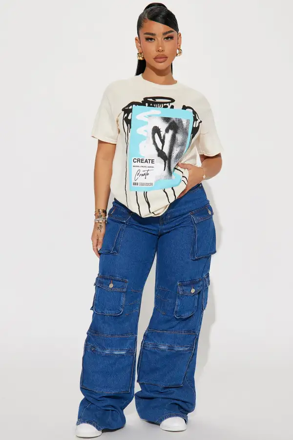 Create Love Graffiti Tshirt - Cream