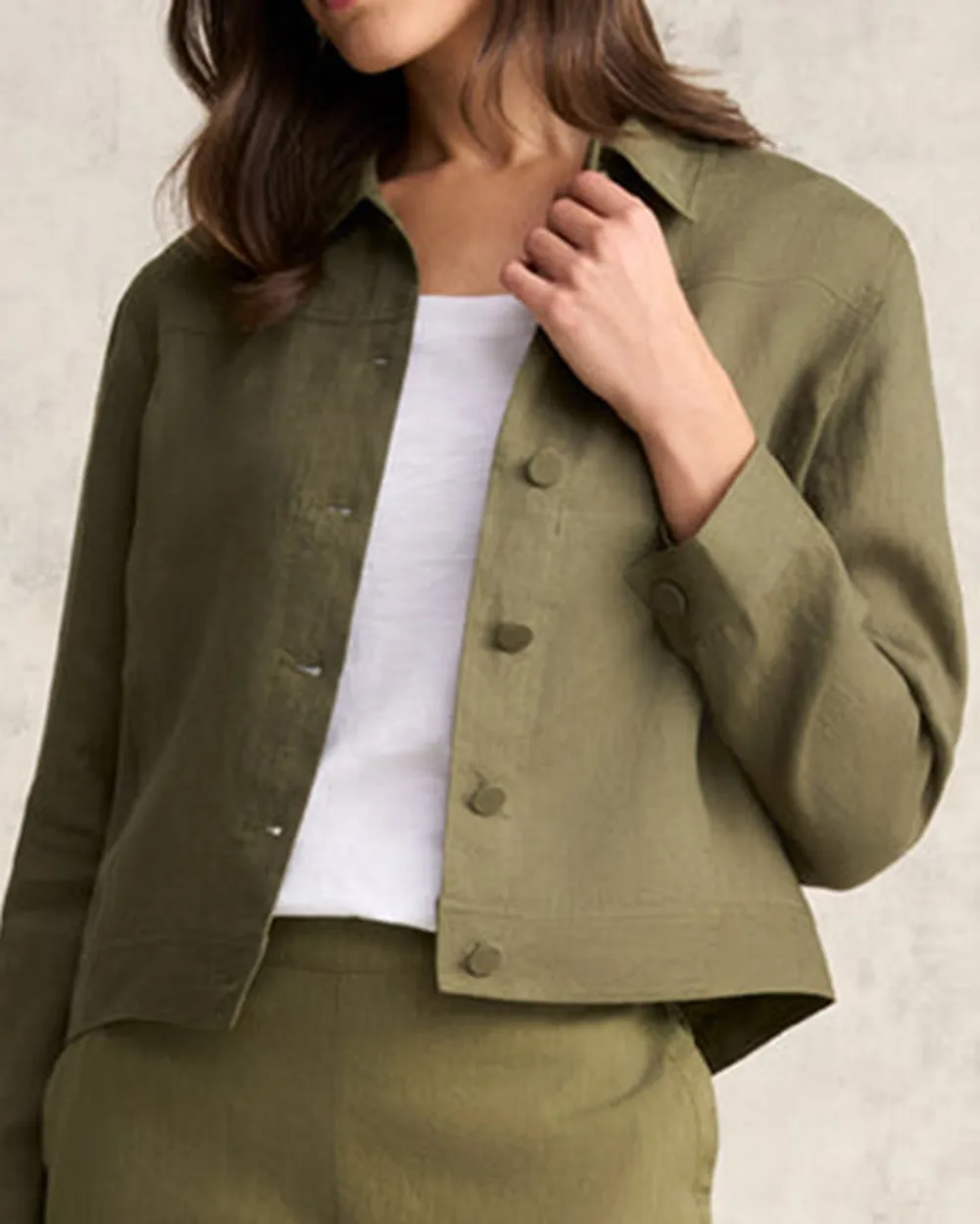 Timeless Linen Jacket - Khaki