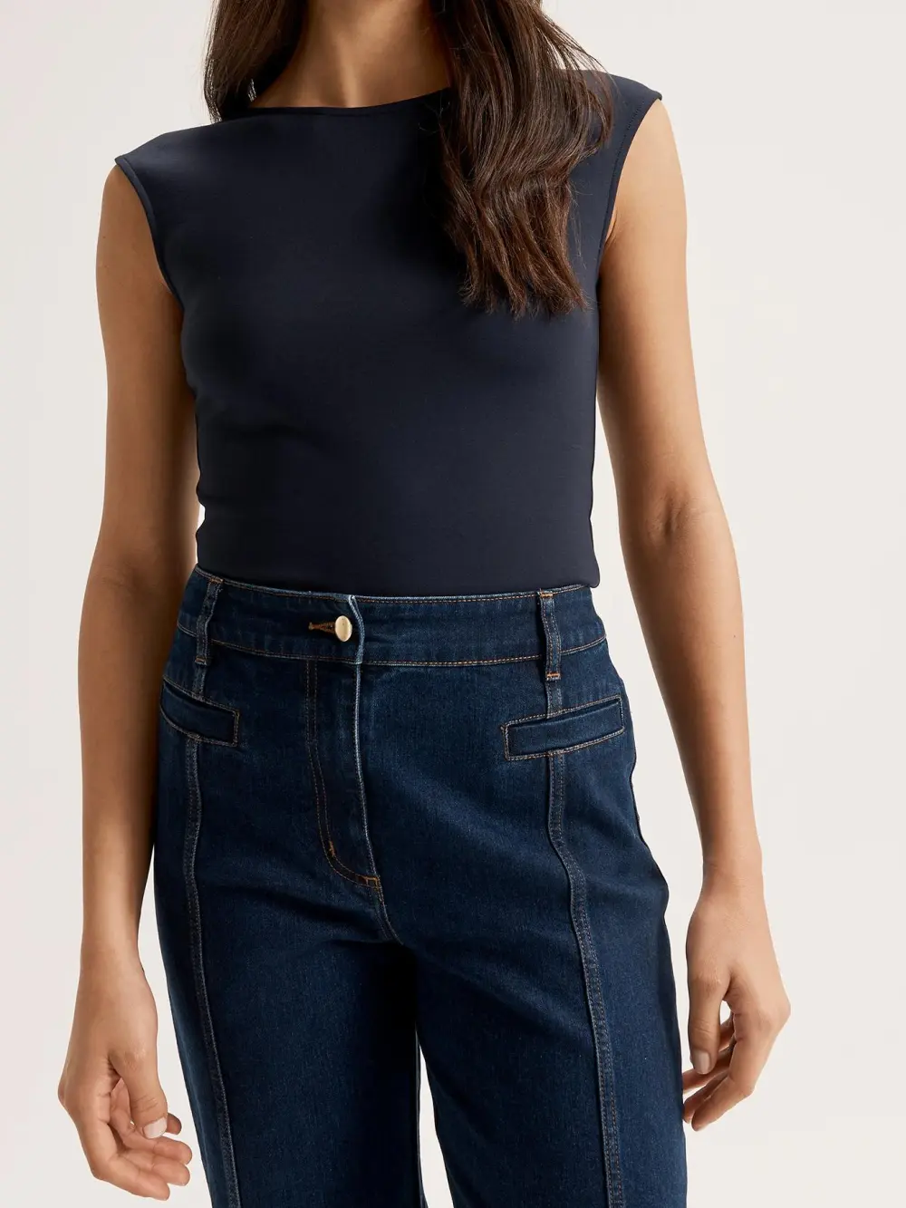 Soft Boat Neck Basic Tank Tops