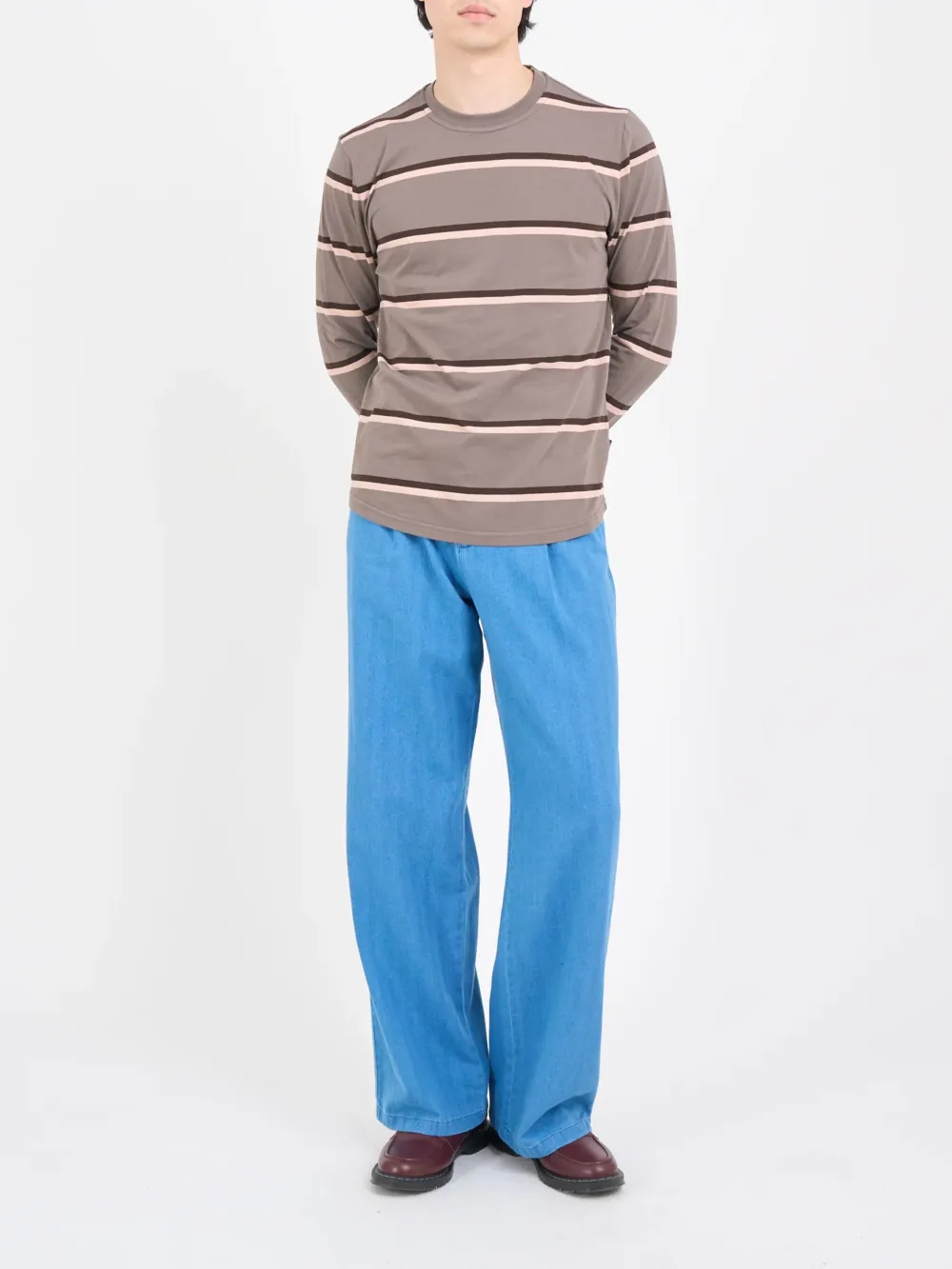 Brown Crew Neck Long Sleeve T-Shirt