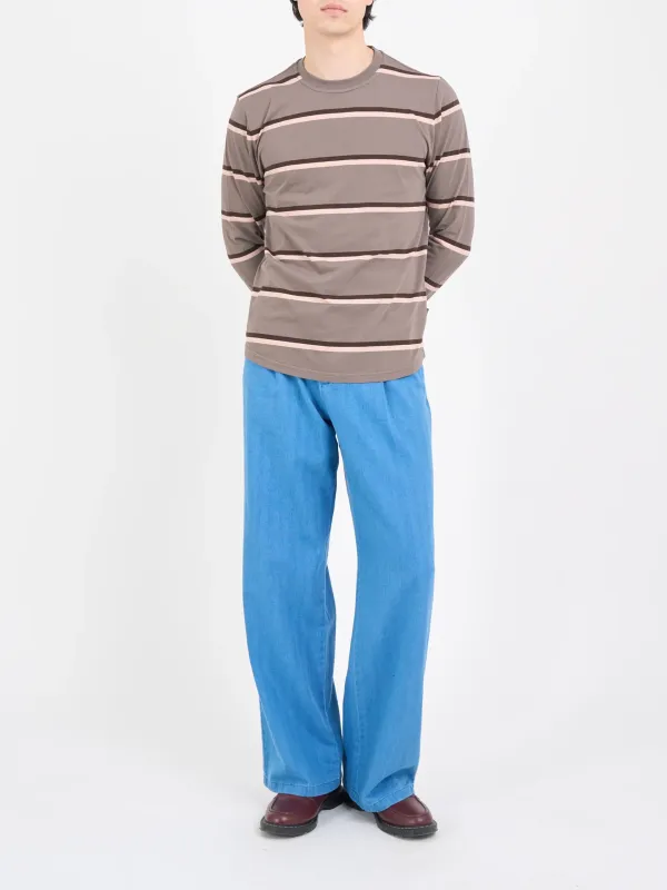 Brown Crew Neck Long Sleeve T-Shirt