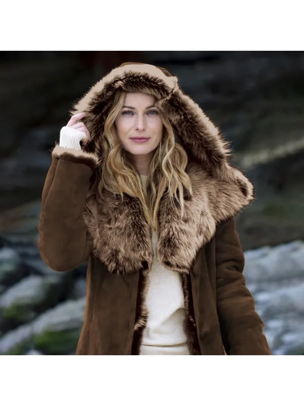 Premium toskana sheepskin hooded jacket