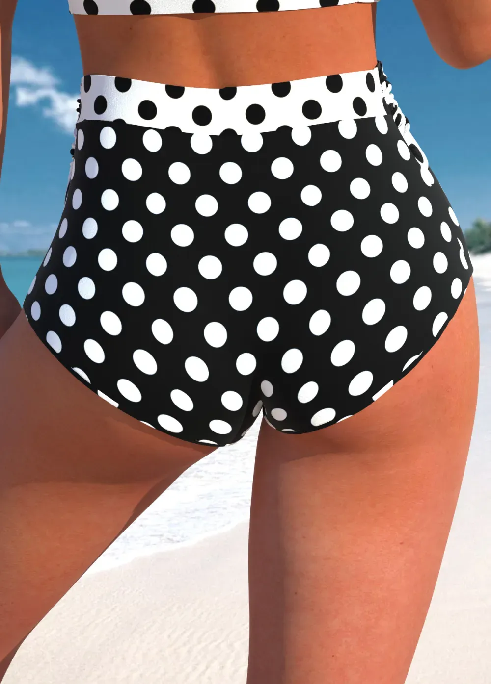 Criss Cross Cyan Contrast Bikini Top