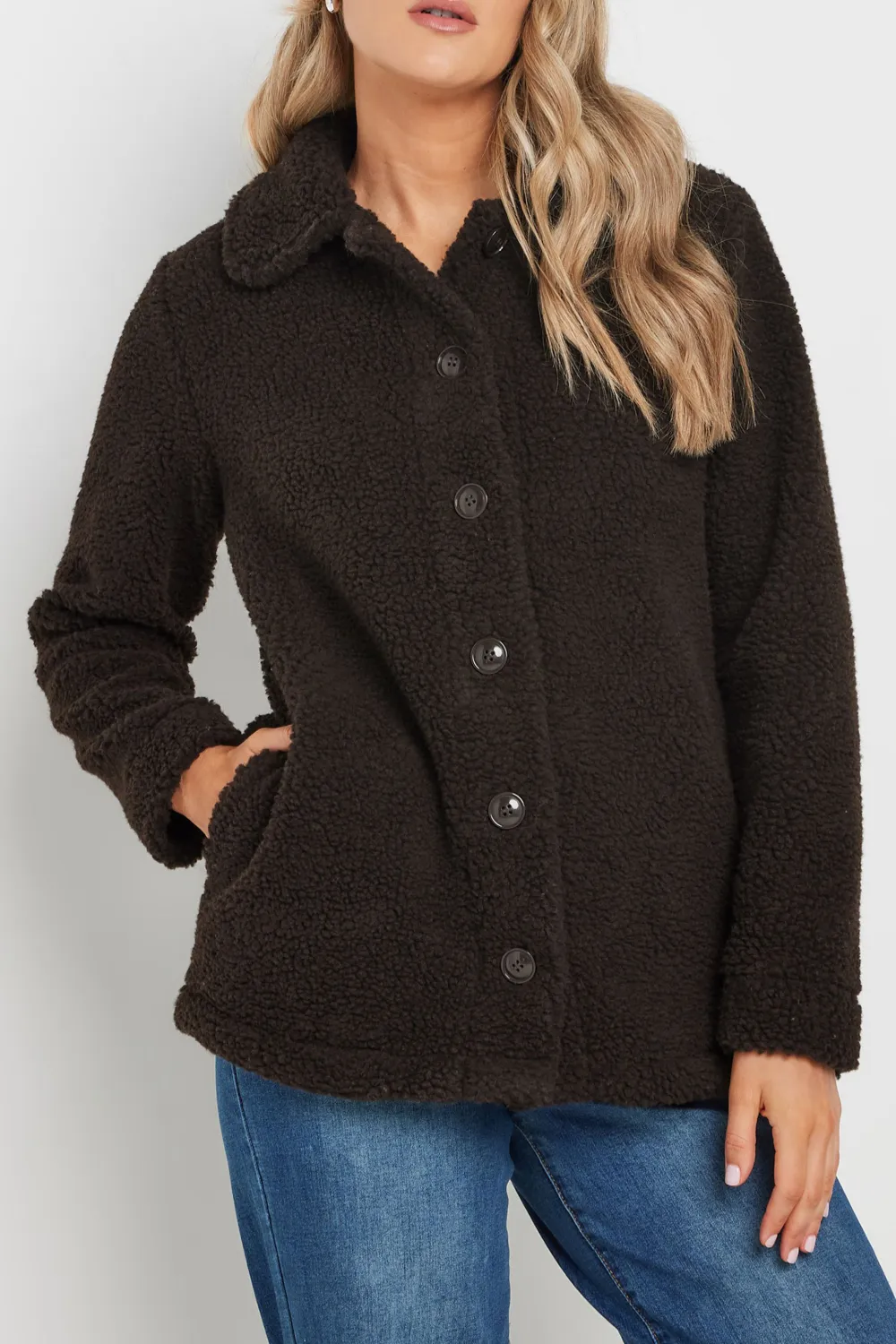 Chocolate Brown Side Pockets Jacket