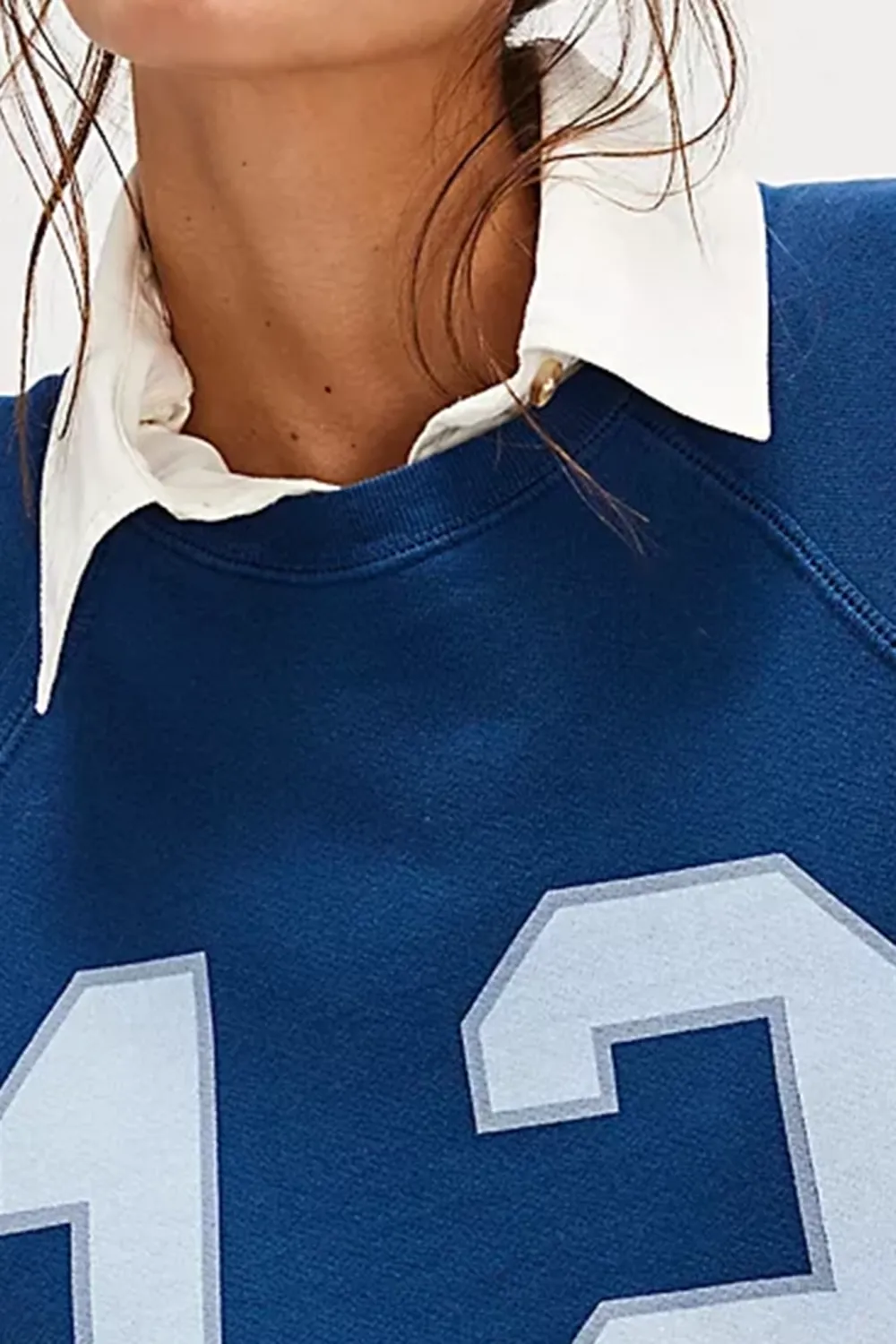 Number Print Raglan Sleeve Sweatshirt