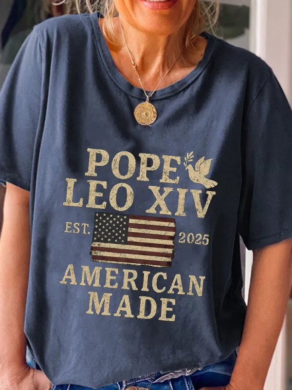 Women'S Pope Leo Xiv  Made In America Round-Neck Short-Sleeved T-Shirt