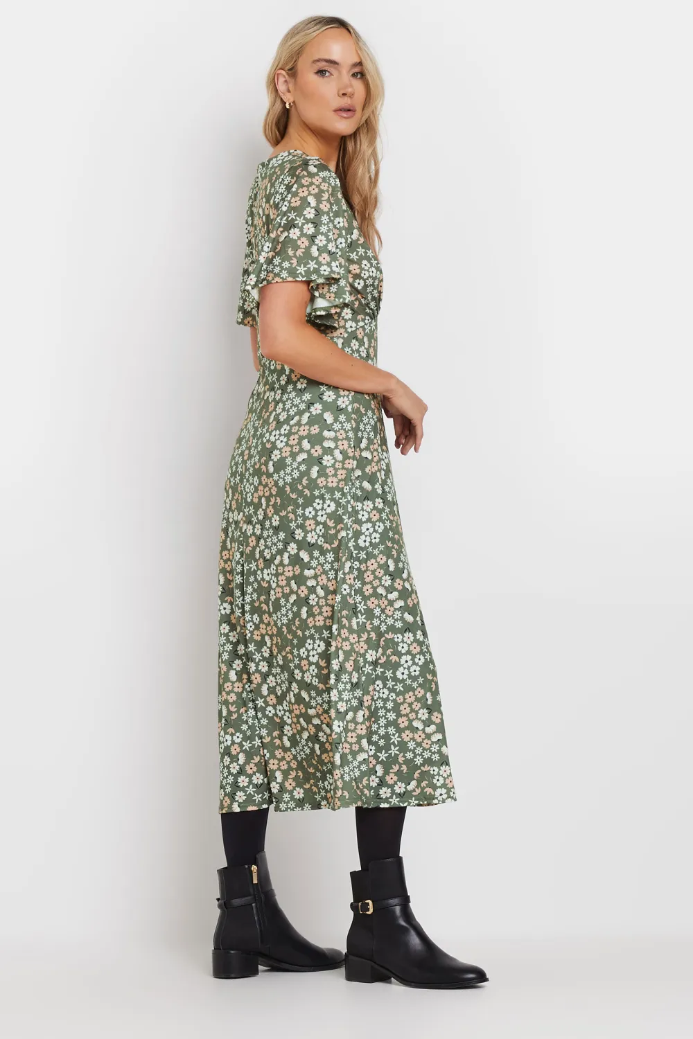 LTS Tall Navy Blue Floral Midi Dress